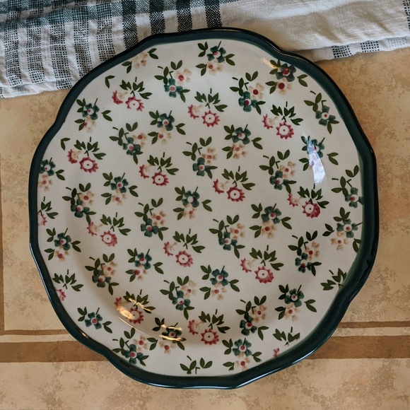 Pioneer Woman Flowers Green Pink Floral Salad Dessert Plate Scallop Edge - Picture 9 of 9